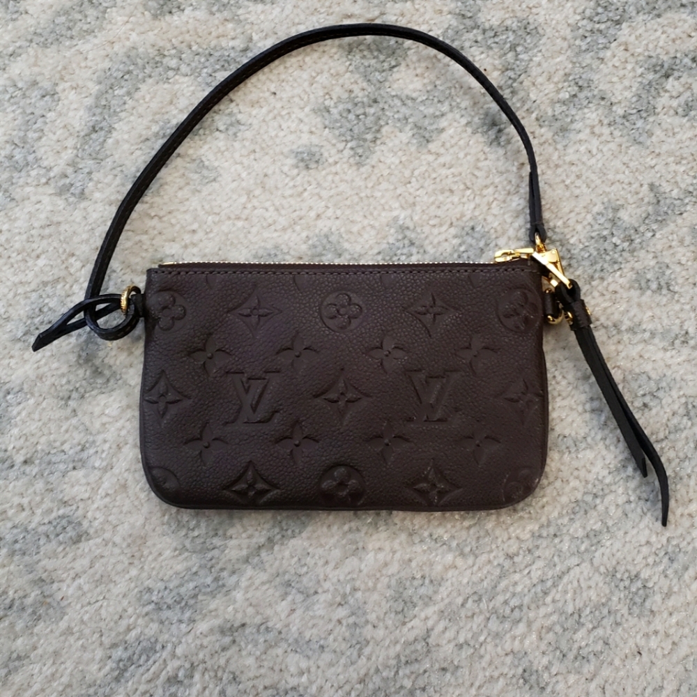 Louis Vuitton LV Baguette Wristlet Bag Brown Monogram Empreinte
